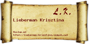 Lieberman Krisztina névjegykártya