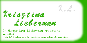 krisztina lieberman business card